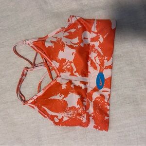 Nike Vibrant Orange and White Sports Bra